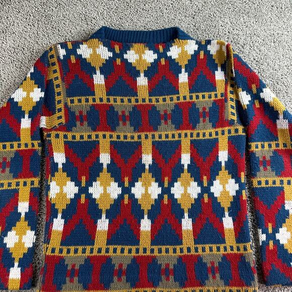 VTG 60s Jantzen Wool Mohair Sweater Mens Unisex M Multicolor Western Abstract - Picture 3 of 15
